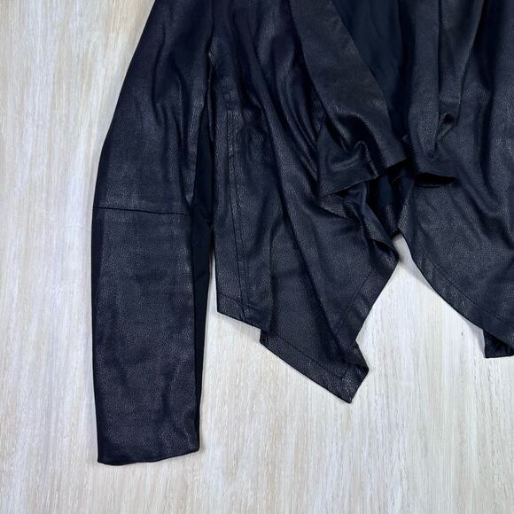 ABS Platinum Faux Leather Draped Long Sleeve Jacket & Pants Set Medium 8 - Picture 5 of 15